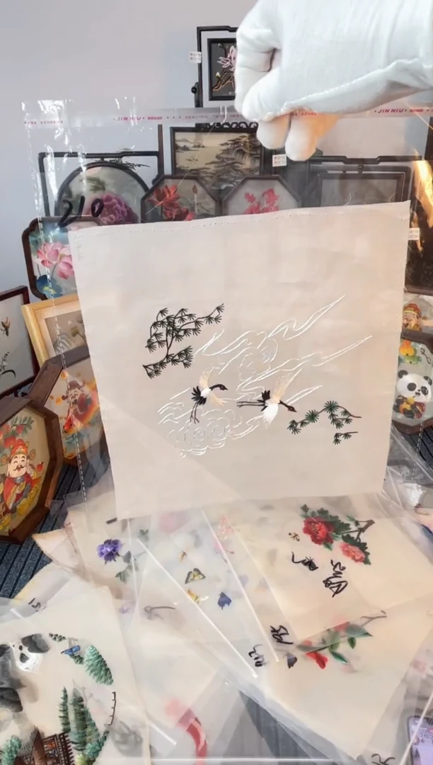 织绣纯手工苏绣双面绣绣布210