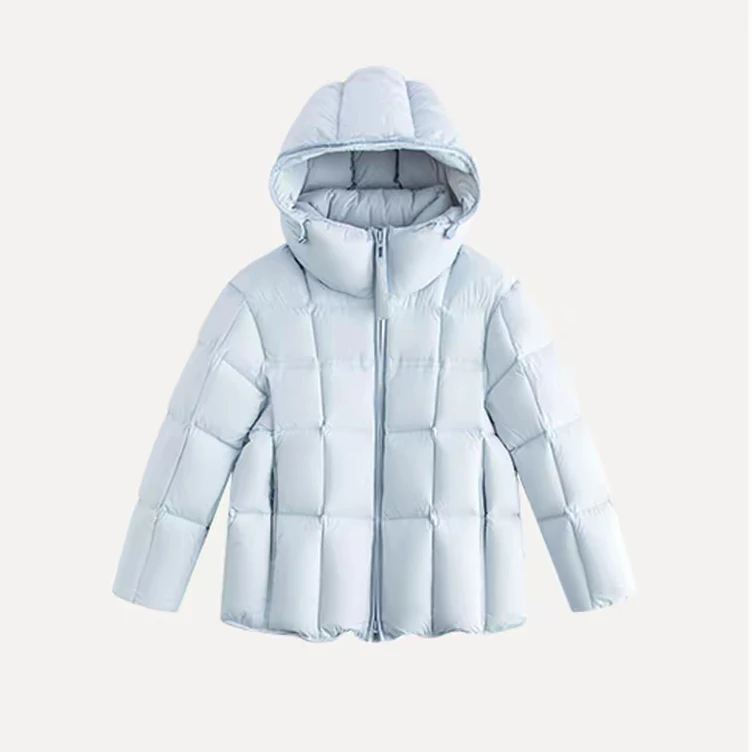 宽松时尚百搭连帽冬季新款95白鹅绒羽绒服