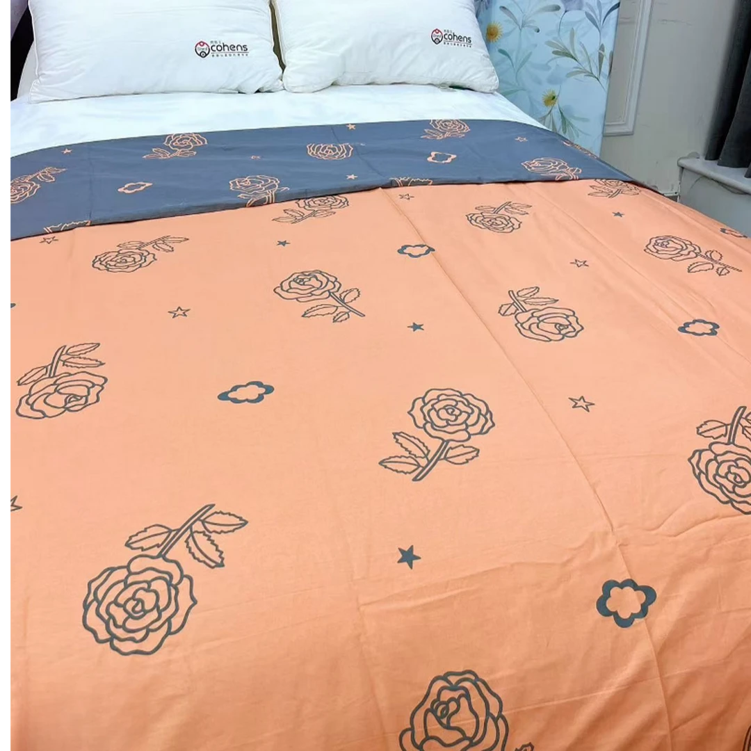 100棉新款单人被套 1.6米*2.1米  柔软亲肤透气【深色玫瑰】