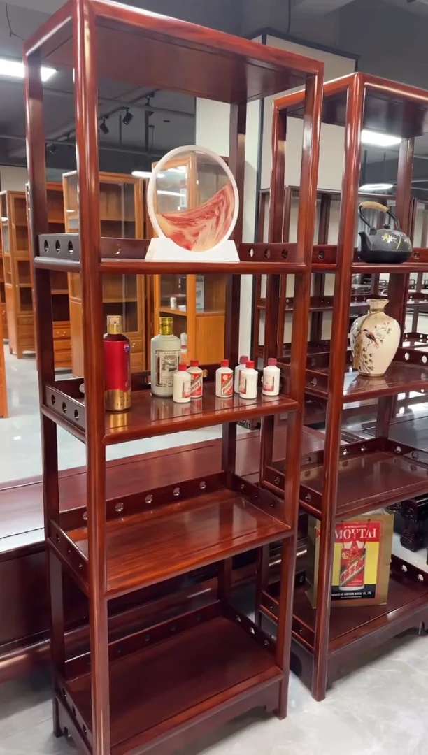 花梨木类柜类家具酸枝色置物架