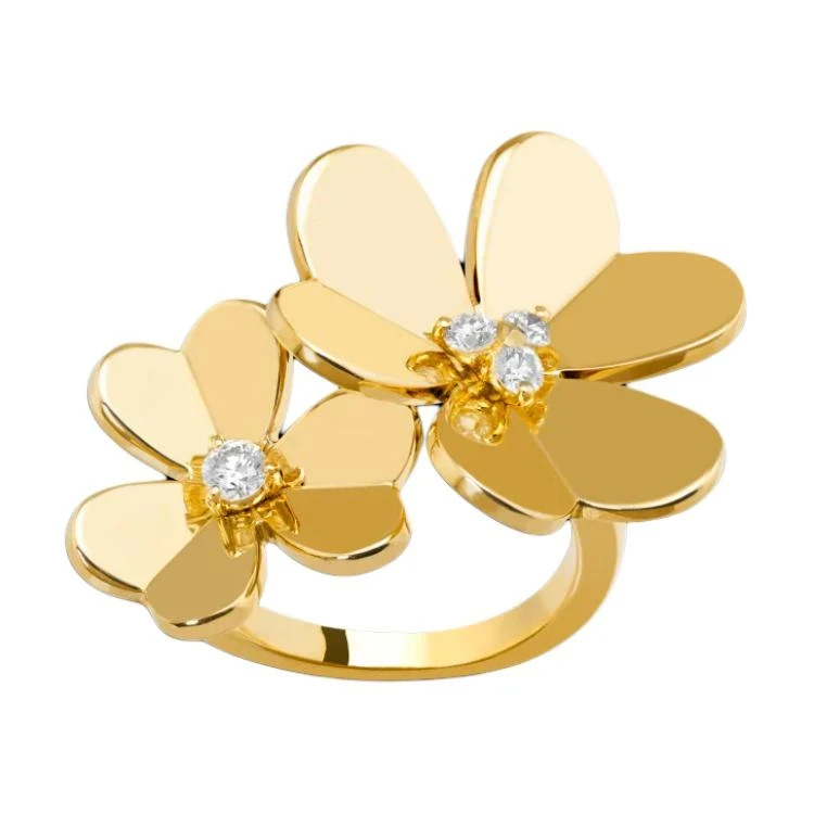 黄金足金999 花卉黄金戒指情人节送礼好物推荐精美大气