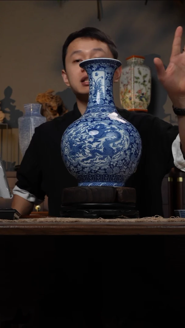 摆件WN问泥景德镇陶瓷花瓶摆件