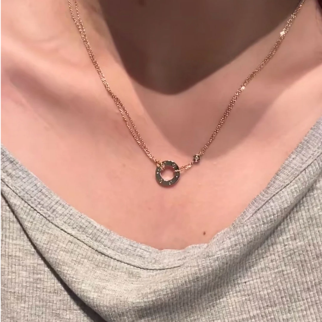 合金项链 小园饼LOVE项链气质轻奢时尚