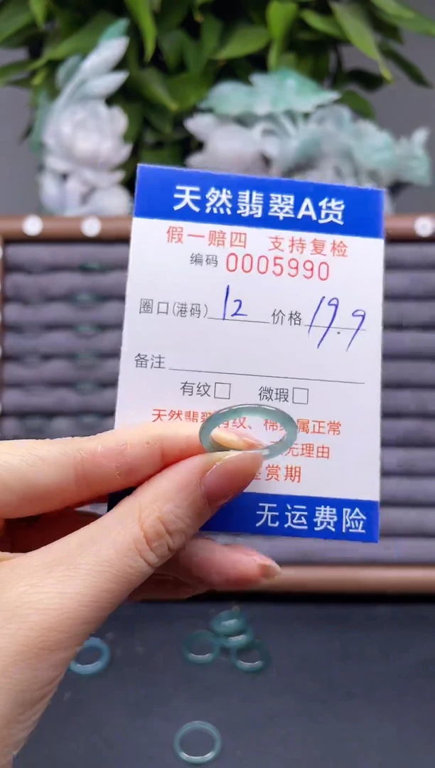 翡翠戒圈未镶嵌12*5990