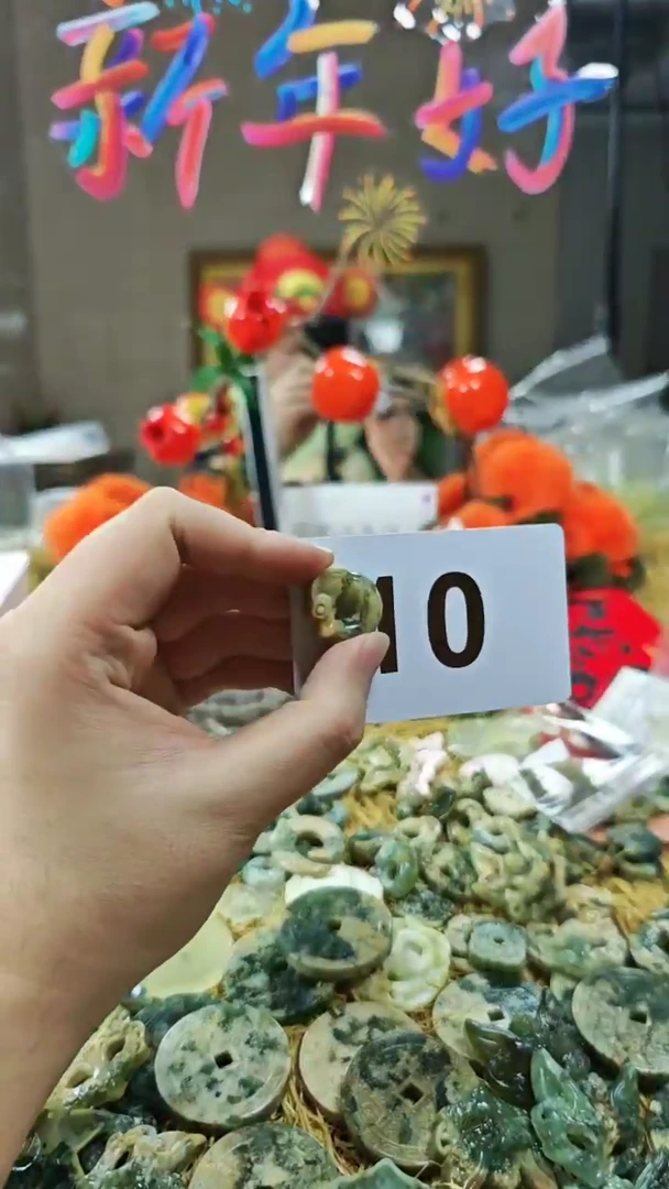 【闪购商品】蛇纹石玉颈饰合金吊坠10