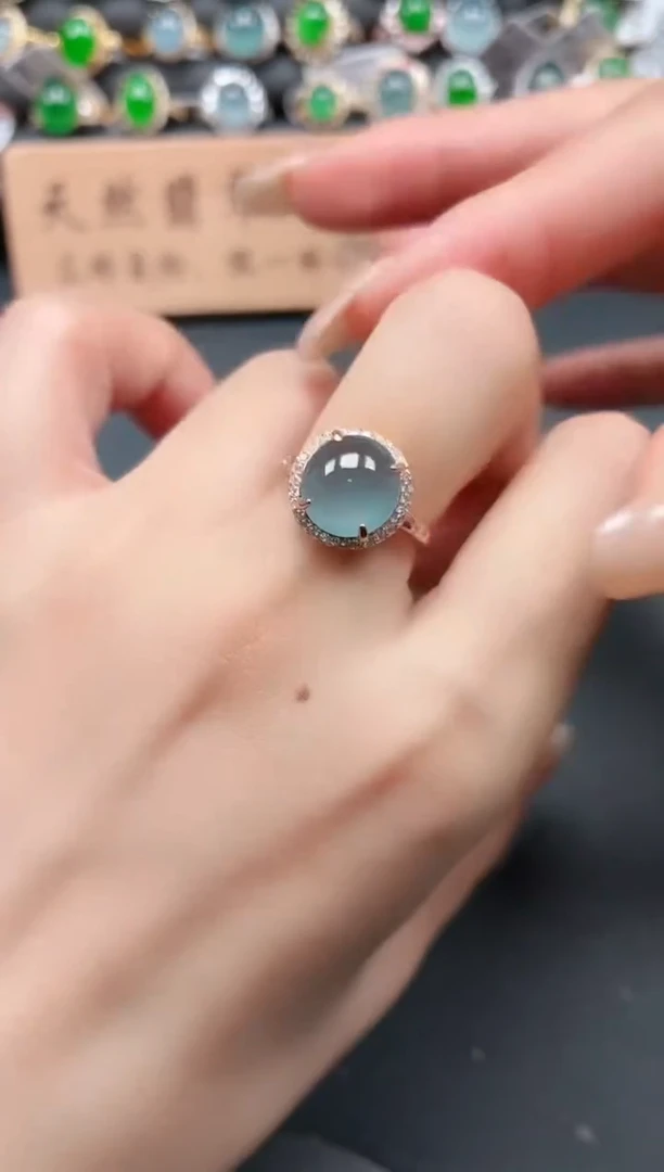 银S925镶嵌戒指翡翠111