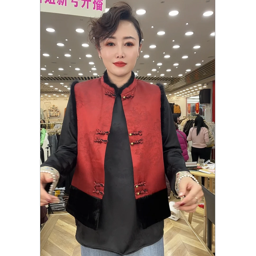 【苗姐优选】冬季国风新中式立领提花马甲8839QZ+216TQ+3613QQ