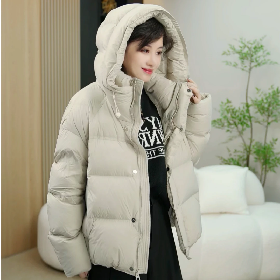 【LAI服饰】2024年90白鸭绒15D云朵泡芙百搭连帽冬季穿搭保暖羽绒服