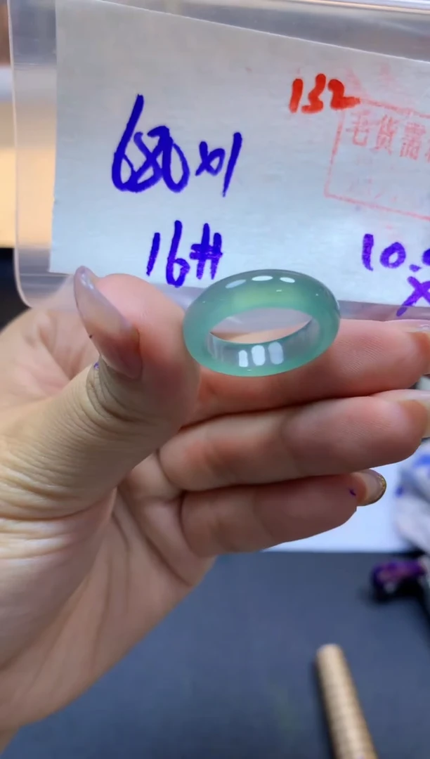 未镶嵌定制翡翠戒圈#680元-毛货需精细抛光