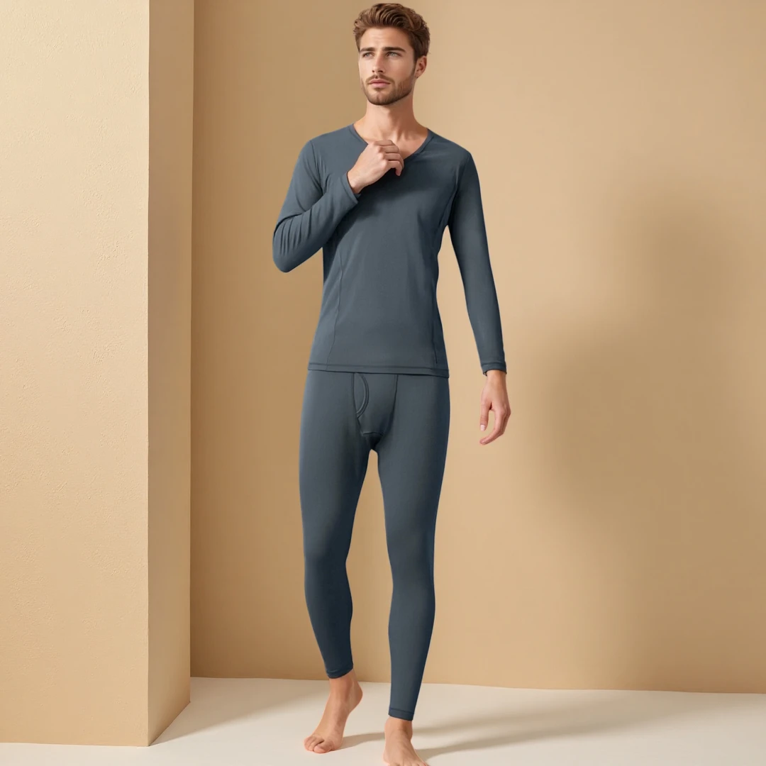 男士秋衣秋裤套装02431-B轻薄款莫代尔内衣套装长袖长裤套装