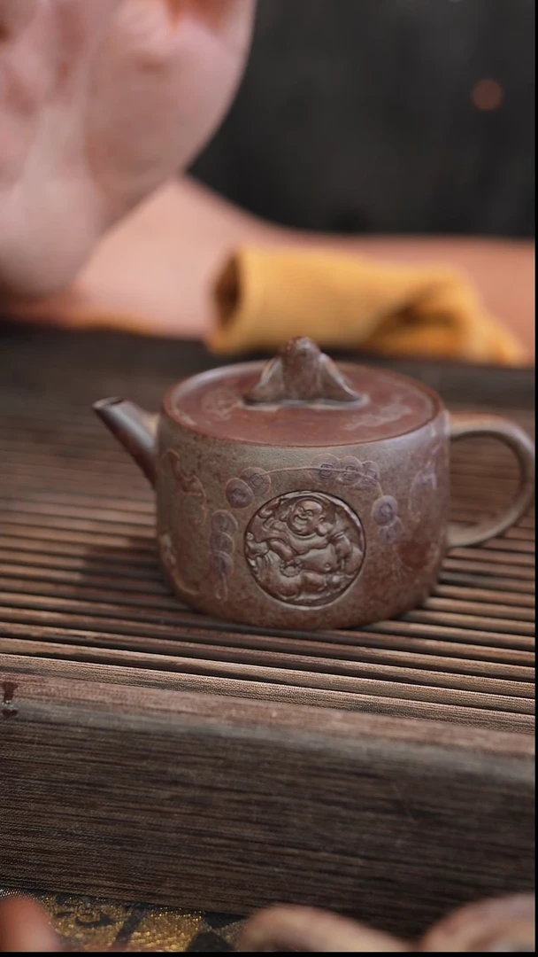 茶壶紫砂五福临门 150cc