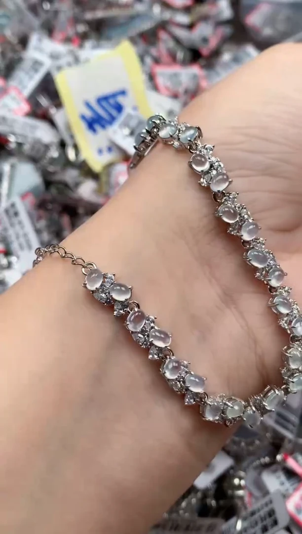 银S925镶嵌戒指翡翠天然A货缅甸翡翠