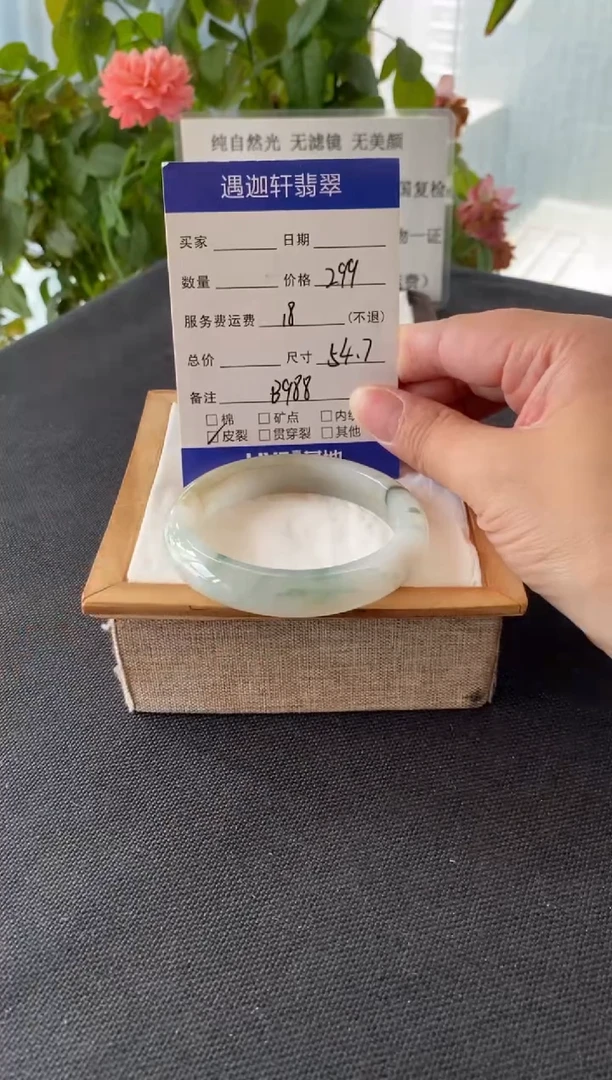 未镶嵌手镯翡翠54.5圈口 B988编码
