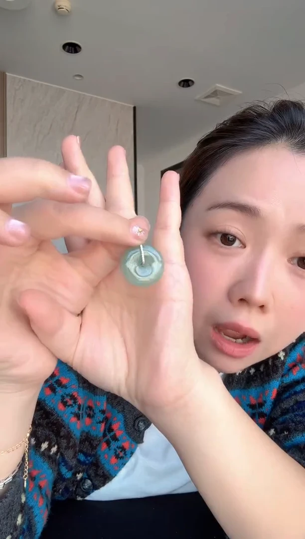 吊坠(不含链)银S925镶嵌翡翠13号平安扣 多样性发1