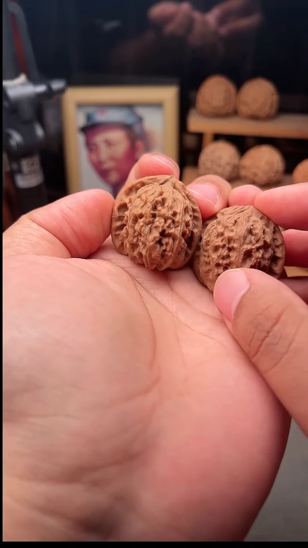 吊坠文玩核桃白狮子36