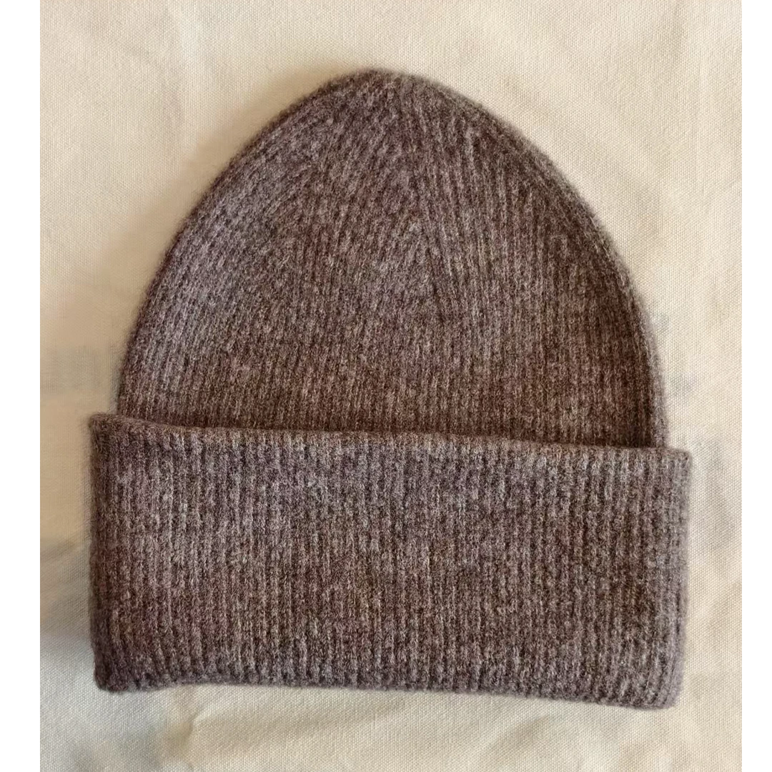 mungun anu/蒙亘阿娜经典番边圈纱秋冬针织帽子绒帽显脸小加长