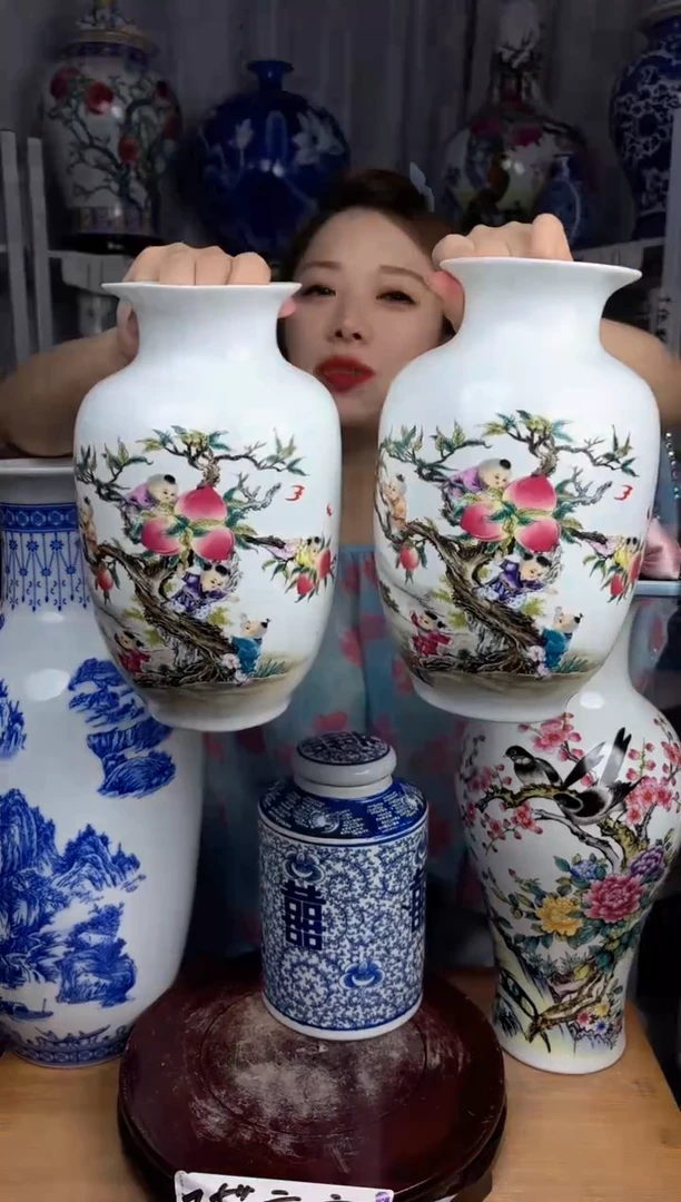 摆件景德镇寿桃小冬瓜