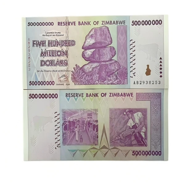 非洲九成新 津巴布韦5亿大面额真币纸币万亿货币外国国家钱币收藏