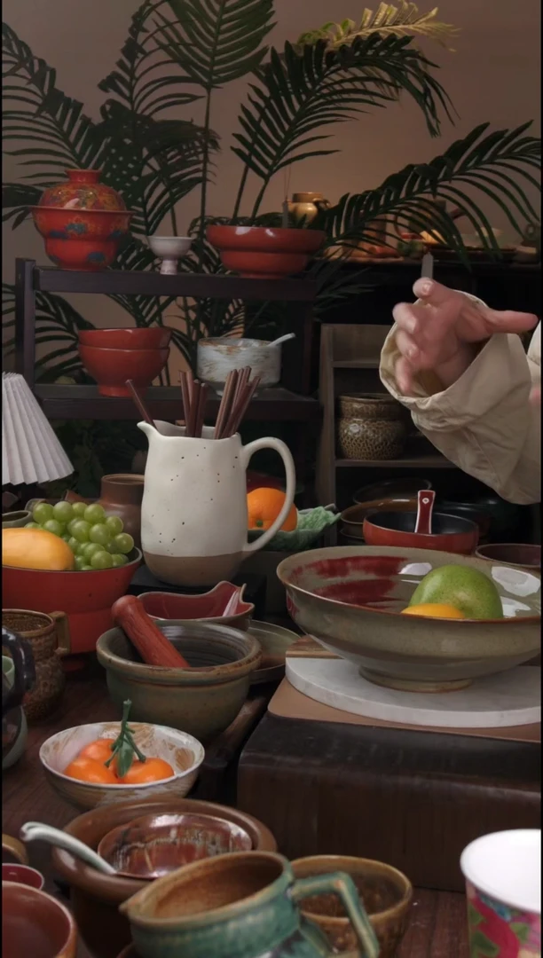 碗景德镇手工高温餐具钧红大汤碗