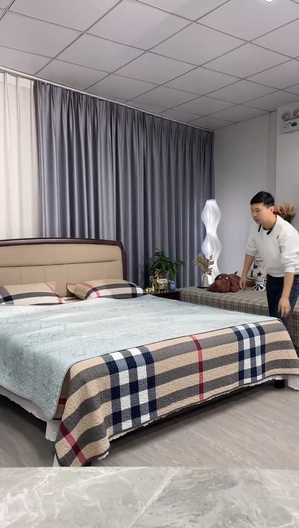 棉150cm*210cm 贡缎竹叶（浅蓝）