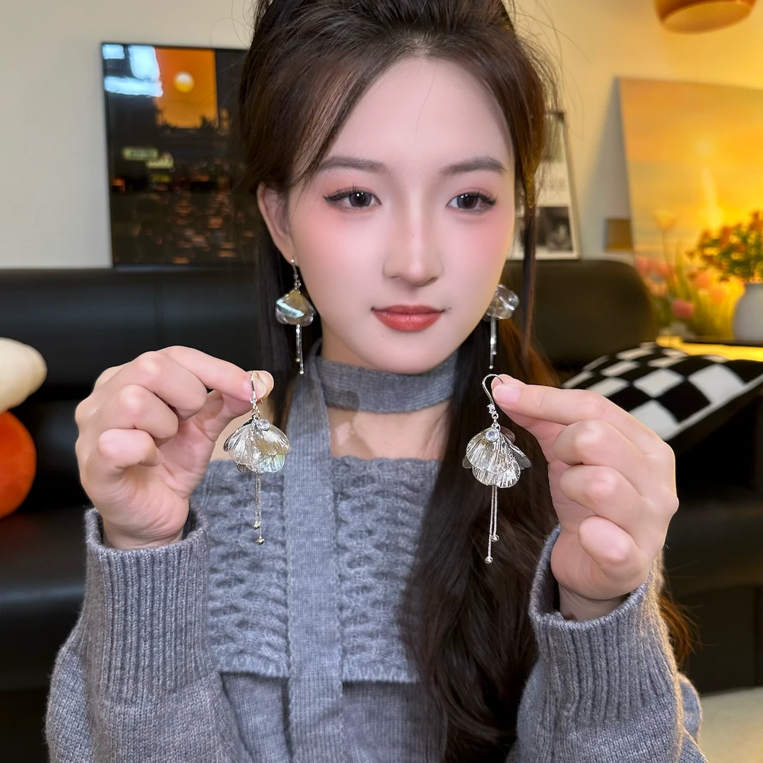 铜合金耳饰 「镂空蝶翼」流苏耳环小众设计高级感花瓣耳坠女耳饰