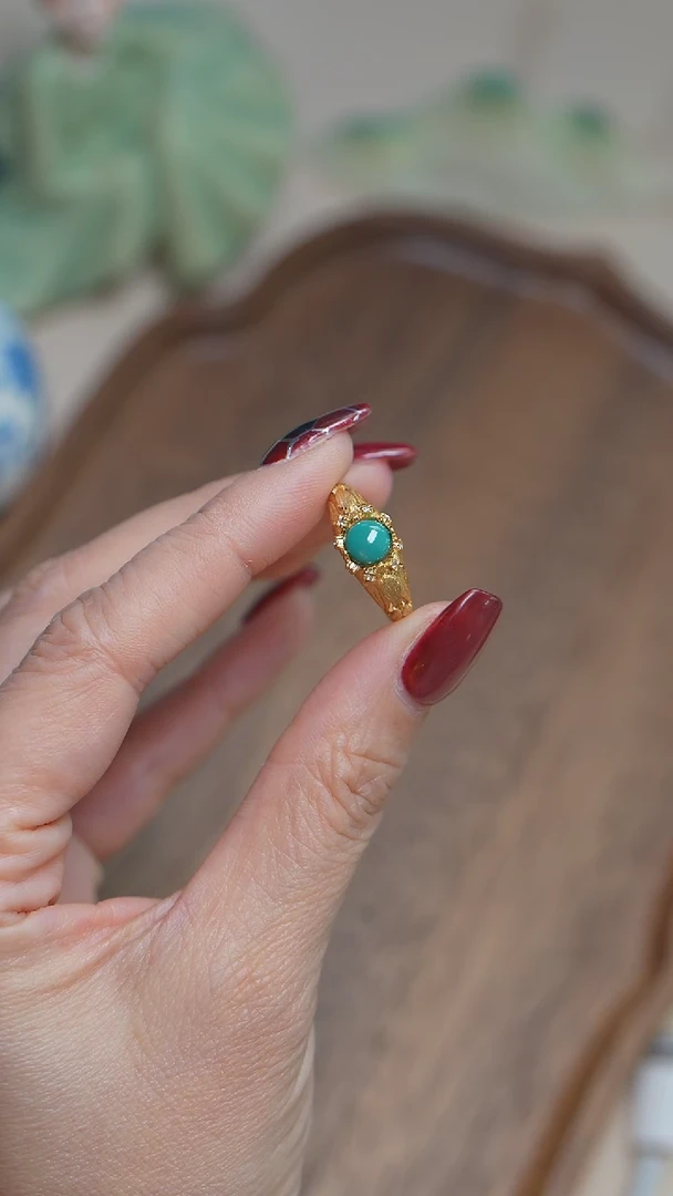 【闪购商品】绿松石戒指银S925镶嵌松石戒指 多样性发一