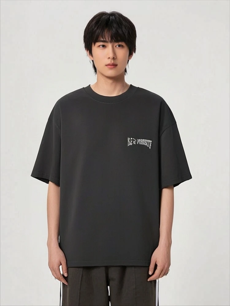 【卉卉+】纯棉短袖男士T恤潮流休闲百搭半袖夏季圆领男女同款宽松