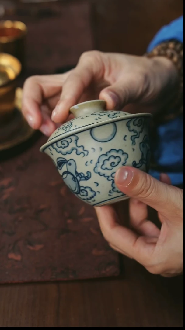 一闲-兔子柴烧盖碗