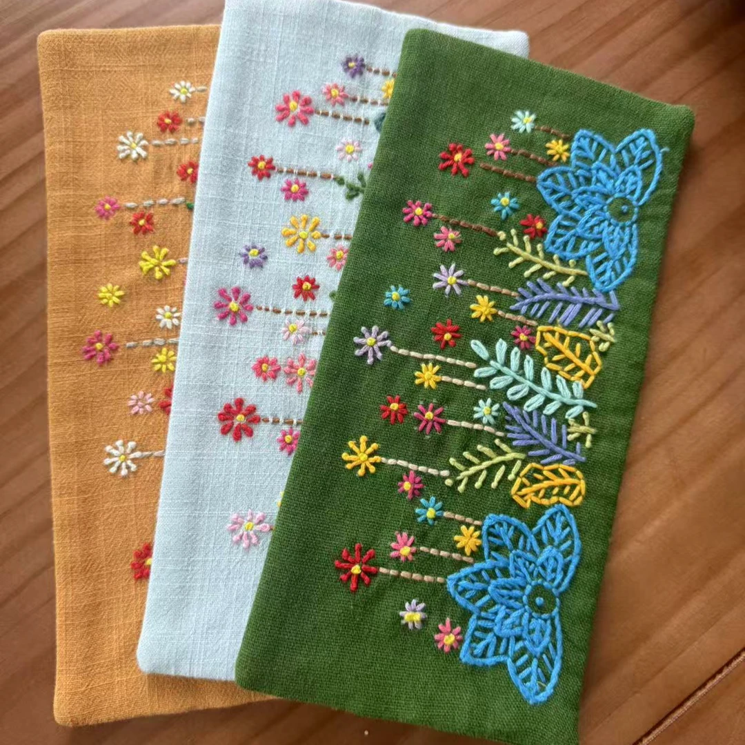 全手工刺子绣茶席春上（颜色随机或客服选色）