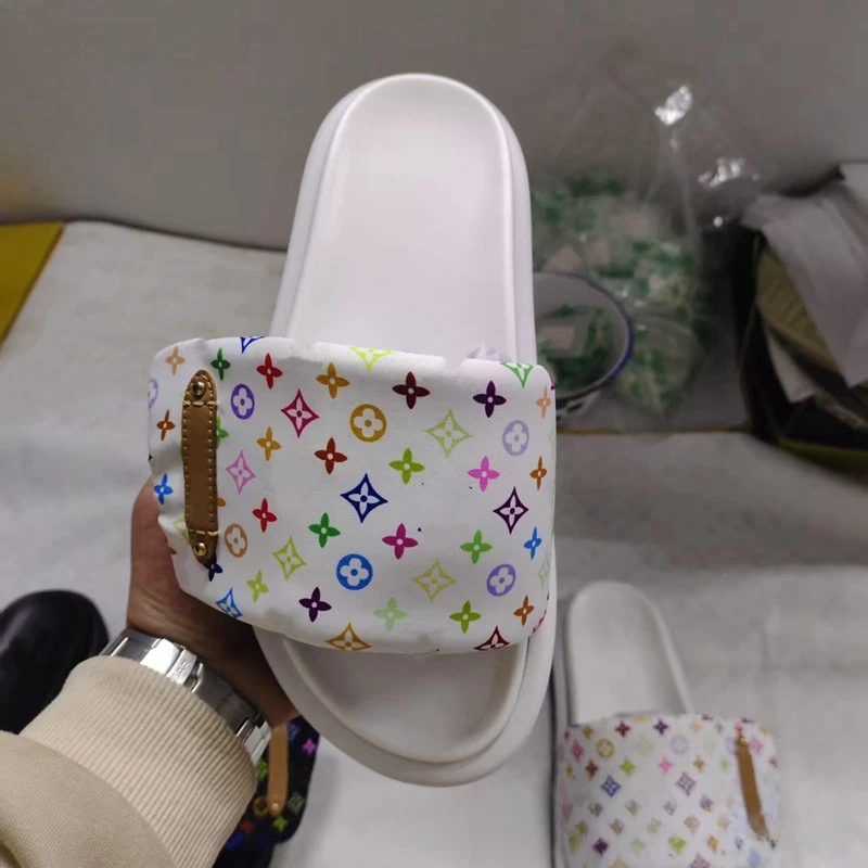 魔术贴三彩拖鞋厚底一字拖情侣款凉拖一字沙滩外穿凉拖鞋轻奢鞋子