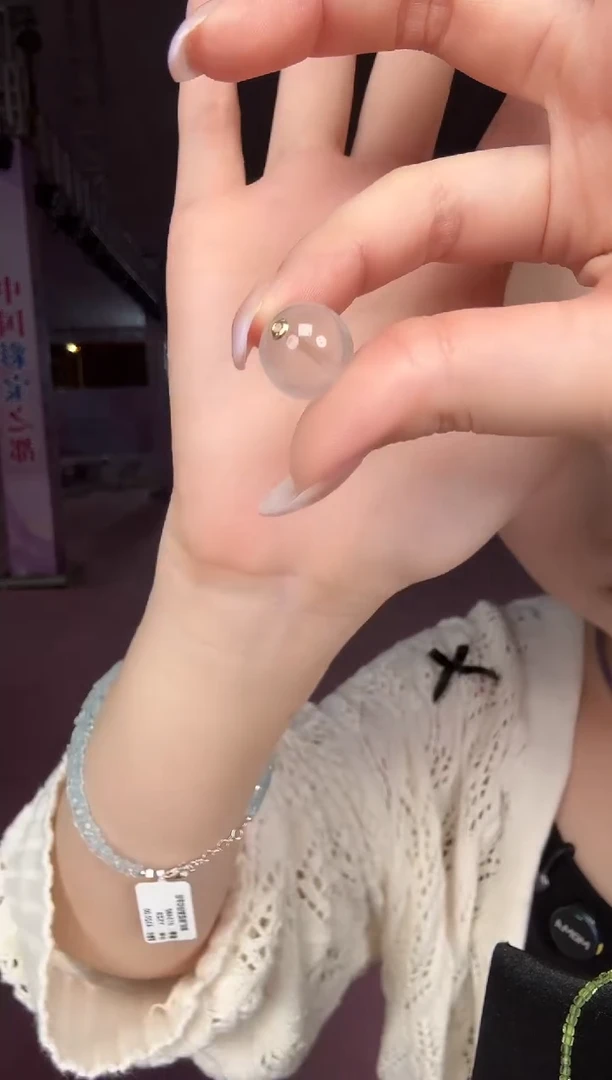 吊坠(不含链)18K金镶嵌水晶18k牛奶体白水晶吊坠14m YSZB-7431