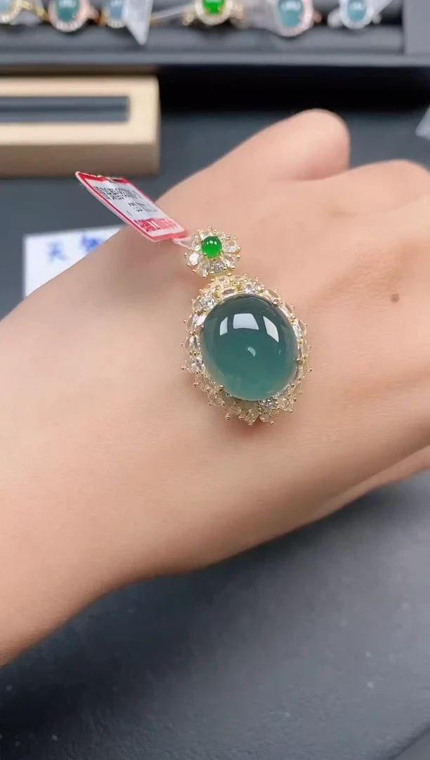 银S925镶嵌戒指翡翠111