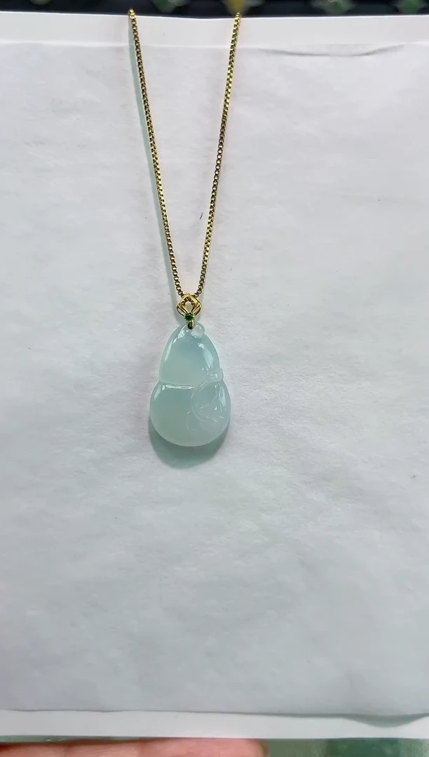 【闪购商品】翡翠颈饰18K金镶嵌葫芦