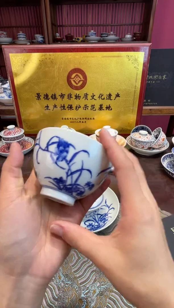 杯子瓷景德镇源头工厂生产，手工手绘