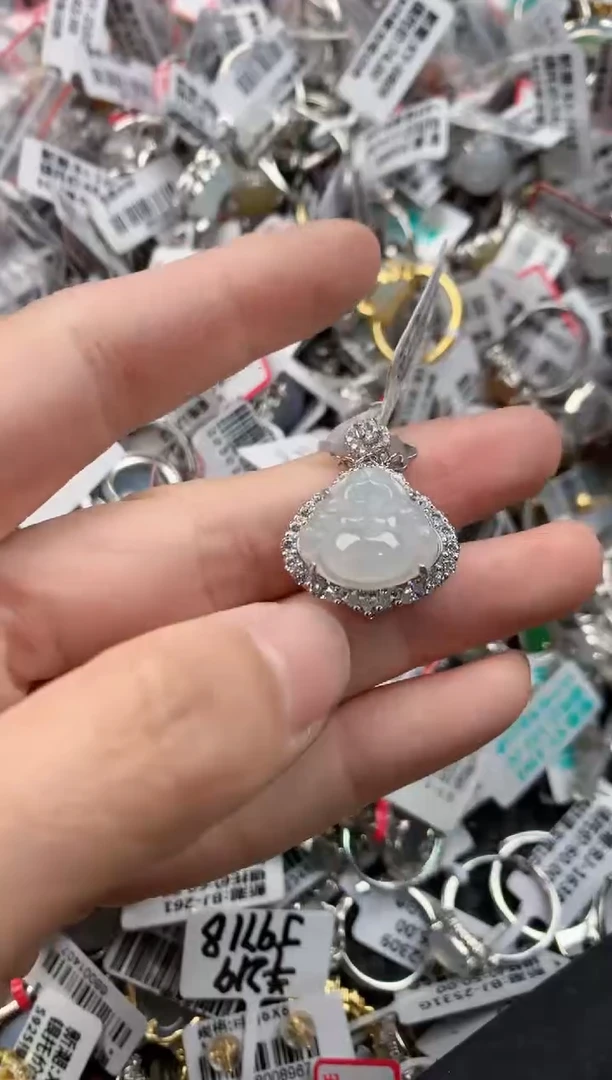 银S925镶嵌戒指翡翠444------9