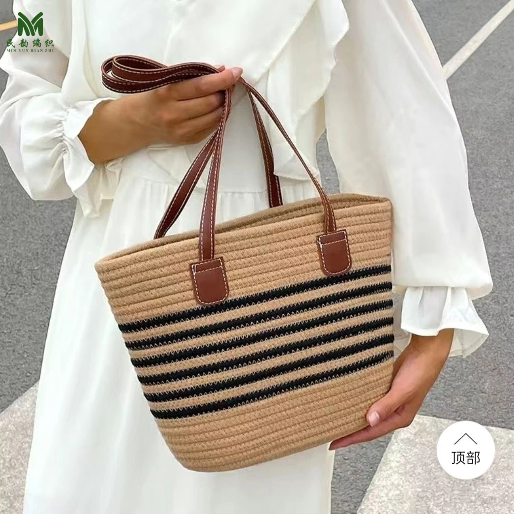 慵懒风海边编织包2025新款草编包女大容量挎包托特包单肩沙滩挎包