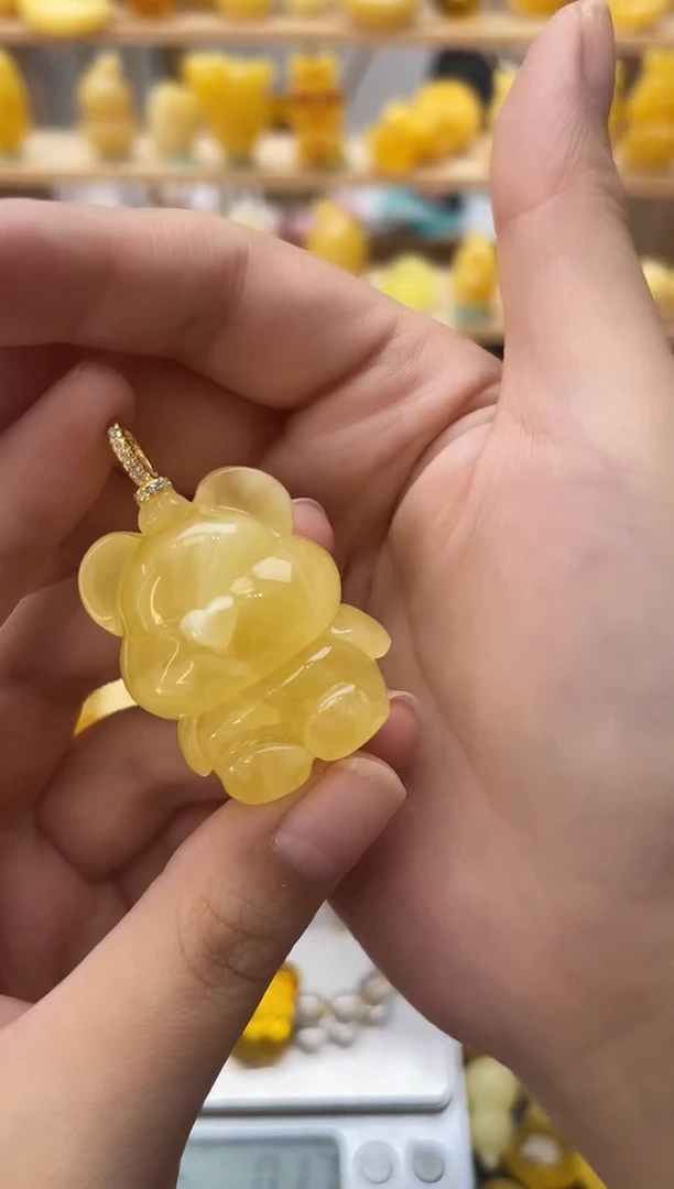琥珀银S925镶嵌珠宝奇石086琥珀蜜蜡微瑕