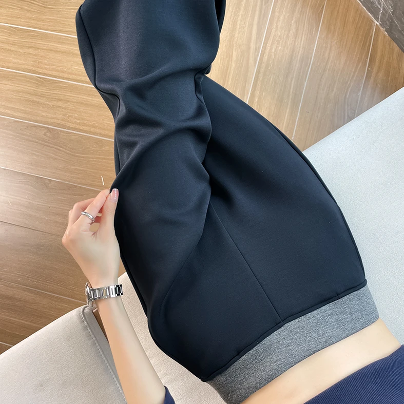 秋冬窄版阔腿裤子女款爆款2025新款加绒加厚宽松垂感直筒运动卫裤