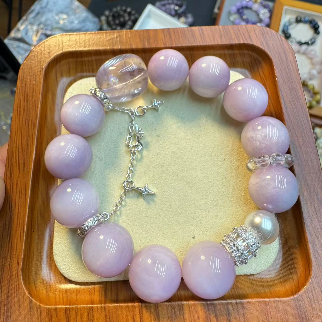 天然紫锂辉水晶手串 多样性发其一