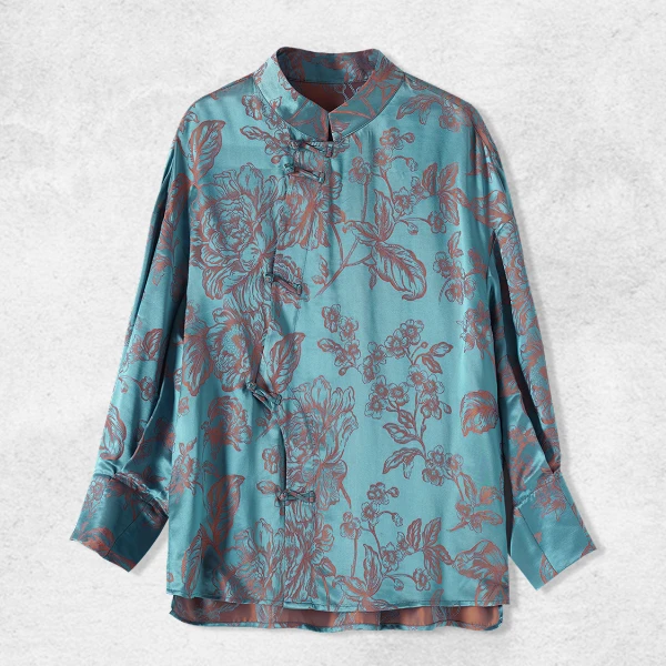 【心苒】新中式气质女长袖复古中国风上衣提花时尚衬衫XYL24Z080