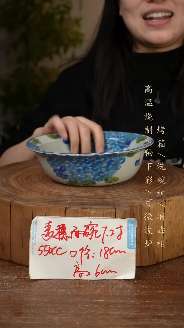 碗瓷景德镇手工手绘高温瓷釉下彩
