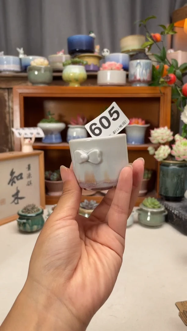 瓷片605知木小芳花盆