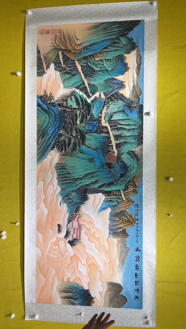 国画梁兆金-22平尺-山水-纸片