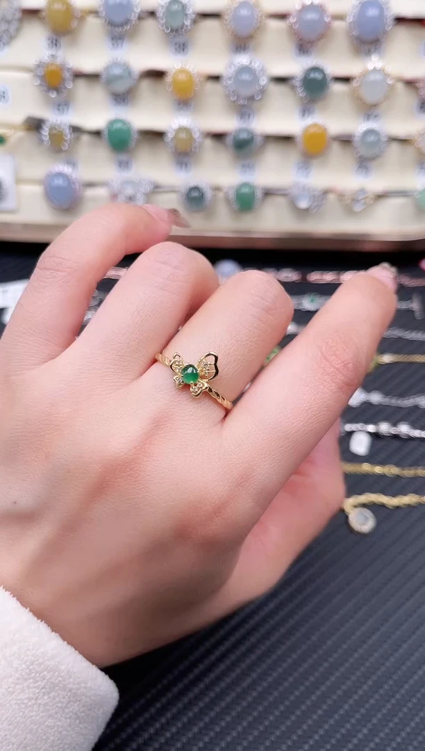 【闪购商品】翡翠戒指银S925镶嵌戒指福利