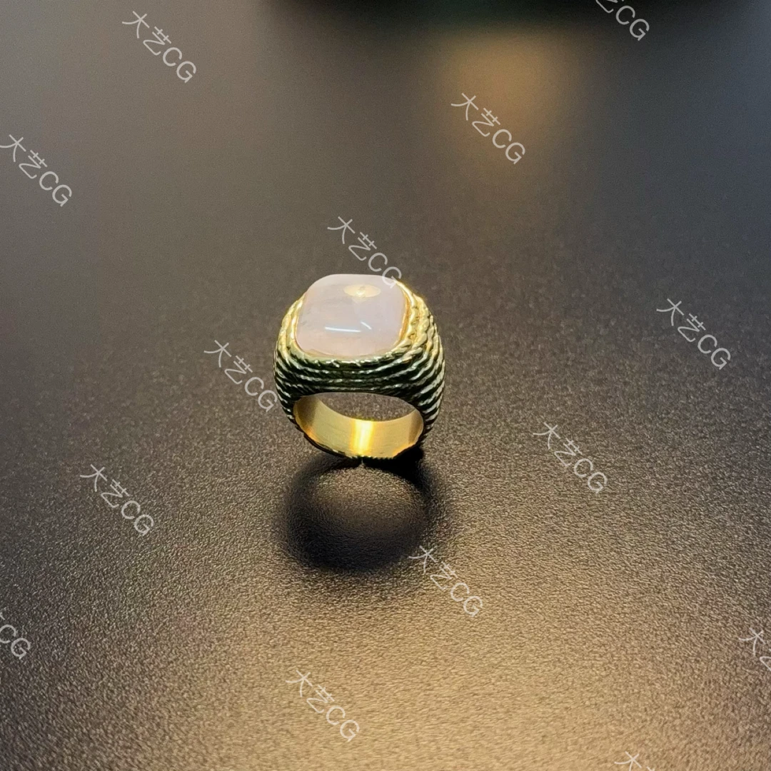 合金石英石戒指 粉色戒指复古风时尚指环RICuc 0414