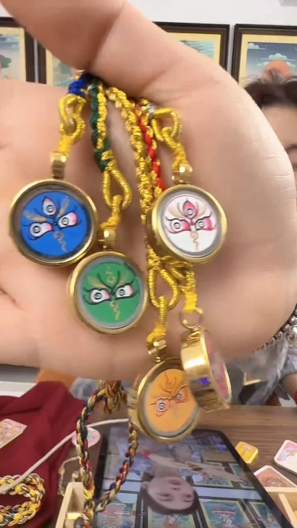 吊坠五路C-热贡纯手绘唐卡