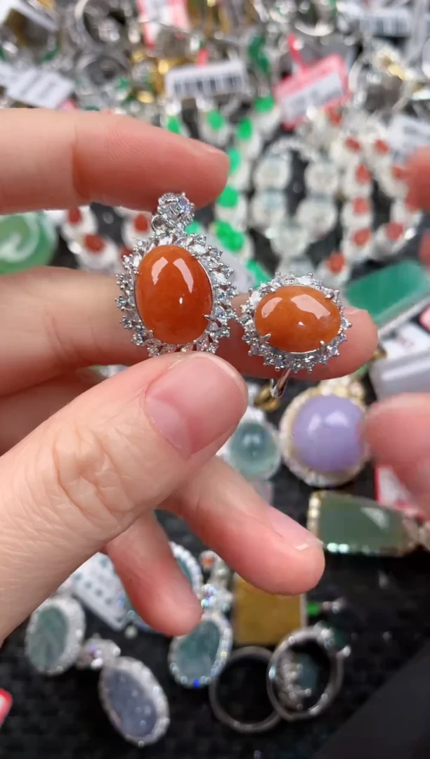 银S925镶嵌戒指翡翠555       5