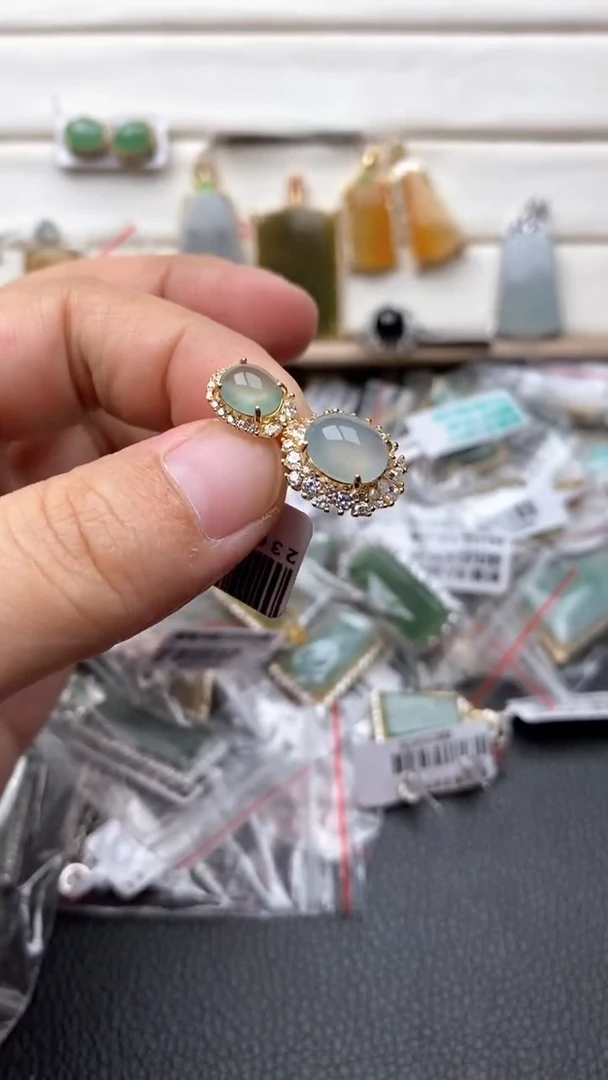 银S925镶嵌戒指翡翠1