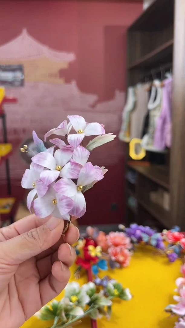 【闪购商品】刺绣非遗绒花（发饰）