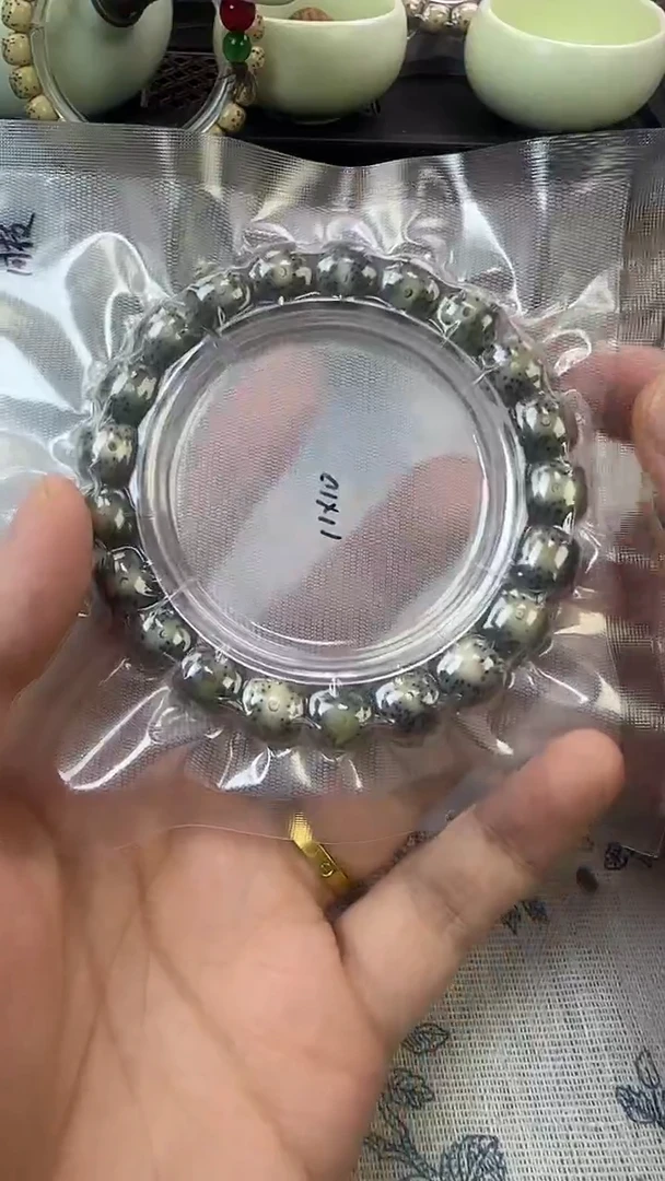 手串星月菩提11石玉料糯冰单圈11×10高透精工福利